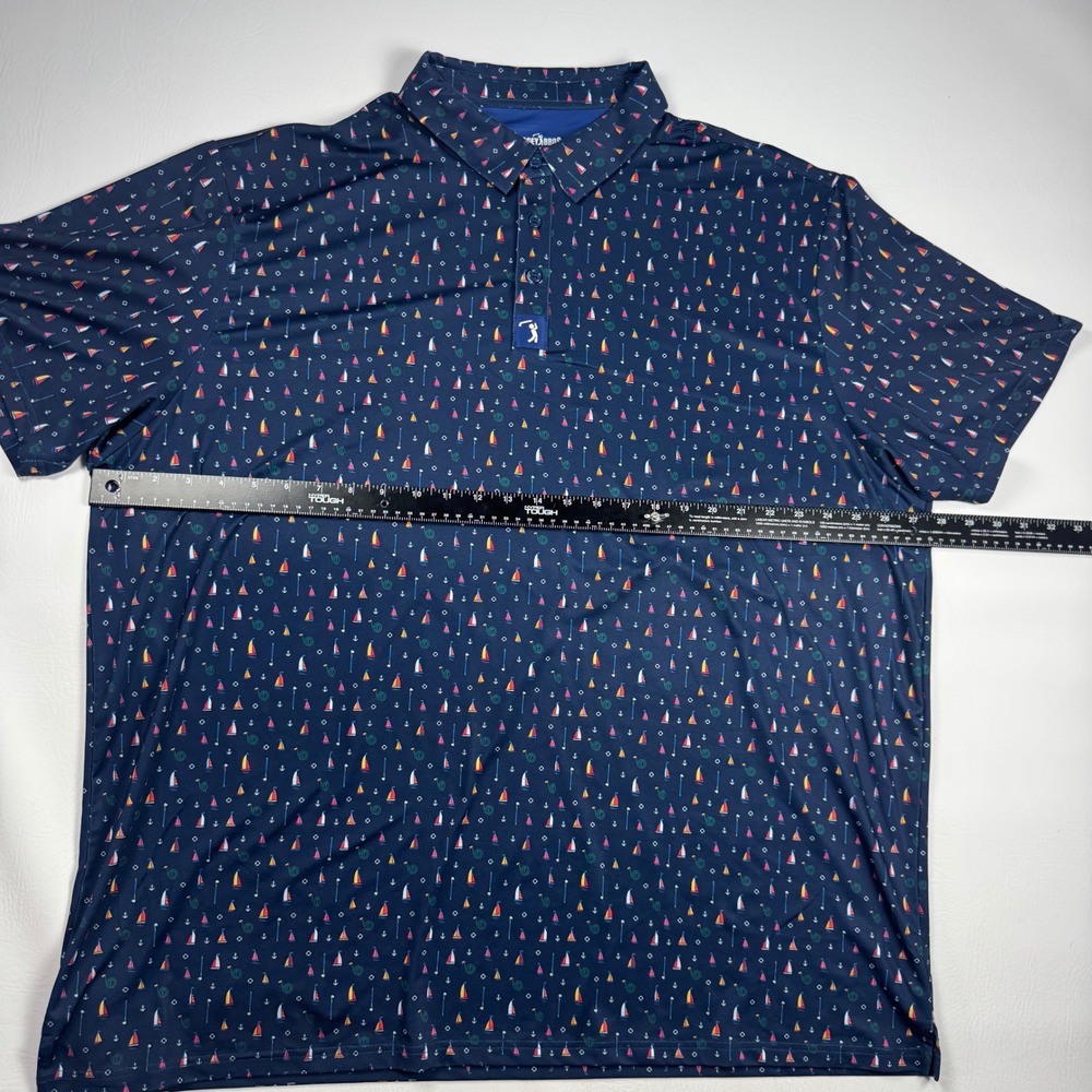 Bogey Bros Golf Co Polo Shirt Nautical Sailboat Print Navy Mens 3XL XXXL - Picture 4 of 9